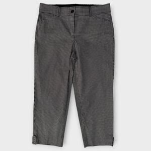 Counterparts Size 8 Capri Pants Cotton Spandex Black White Check